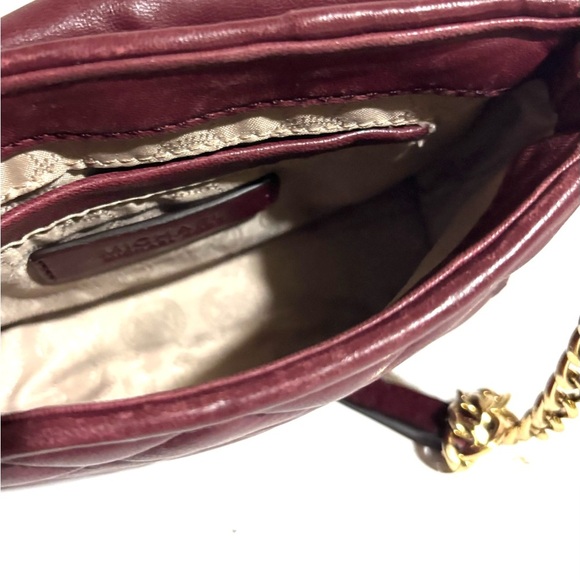Michael Kors burgundy  and Gold Quilted Crossbody Bag - Picture 7 of 9